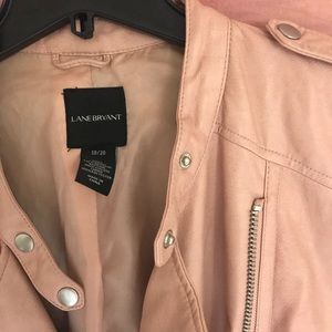 Light pink bomber faux jacket by Lane Bryant